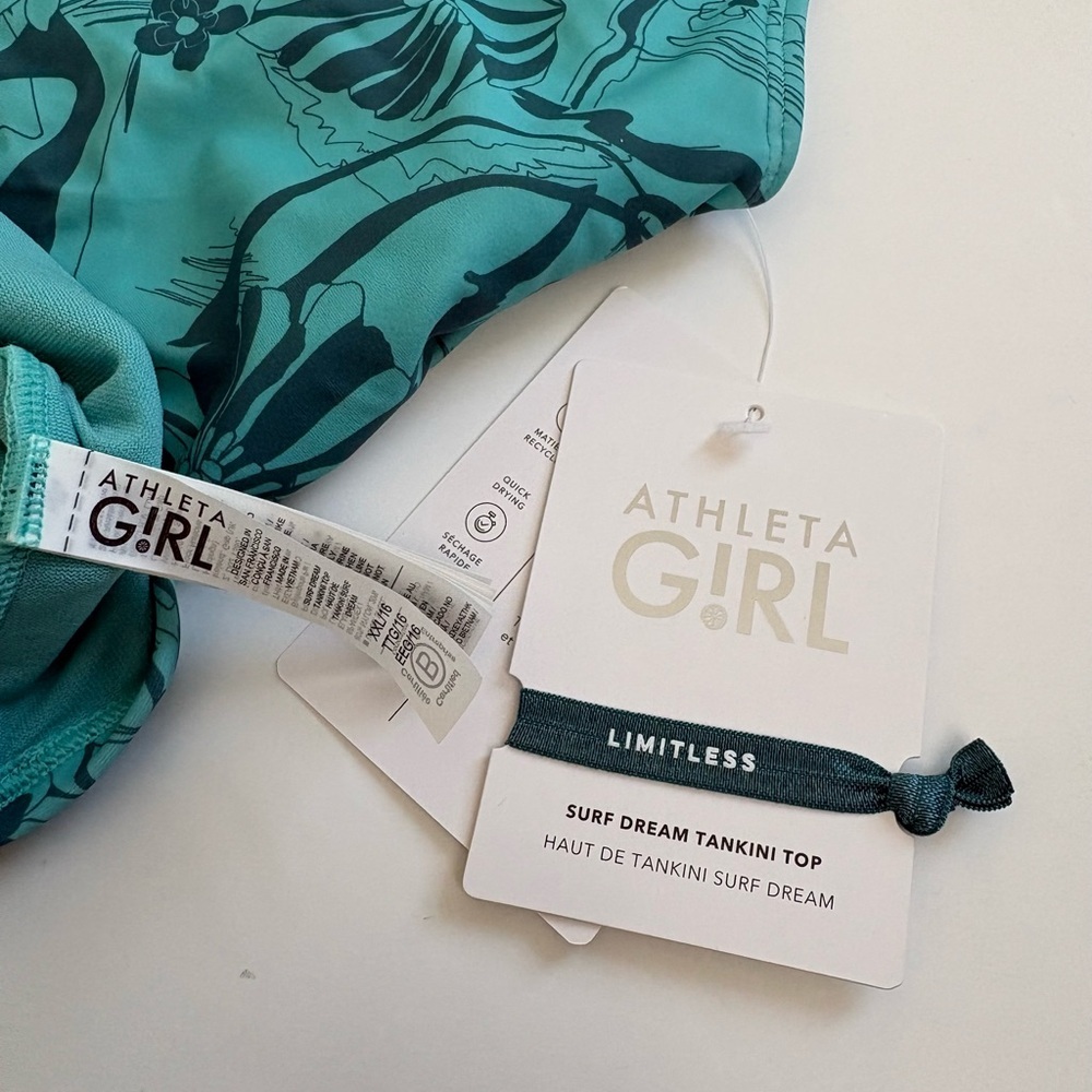 Athleta Girl Surf Dream Tankini Top Size 16 XXL New Green - Picture 2 of 5
